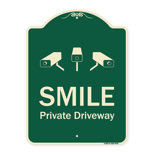 Designer Series-Smile Private Driveway With Video Surveillance Camera Graphics, 24" H, G-1824-9753